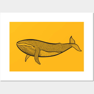 Humpback Whale - hand drawn animal design Posters and Art